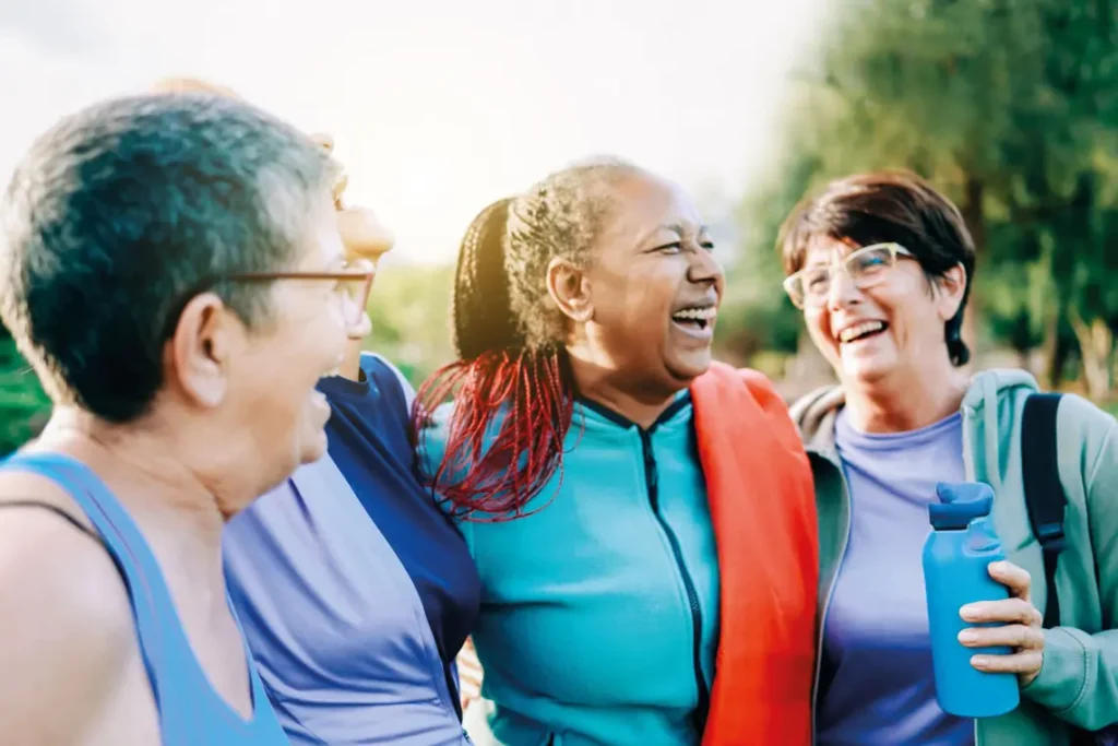 Elderly Women in Metal Health Outdoor Activities